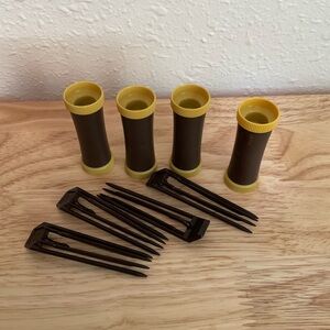 Helene Curtis Unicurl Lot Of 4 Medium Replacement Rollers & Clips